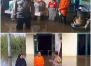 Berjibaku, Akibat Banjir Bhabinkamtibmas Polsek Siak Hulu Beri Edukasi Dan Cooling System Kepada Warga Desa Teratak Buluh