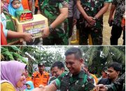 Dandim 0313/KPR Dampingi Danrem 031/WB Berikan Bantuan Sembako kepada Korban Banjir