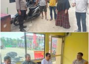 Semangat Pagi, Bhabinkamtibmas Desa Tanah Merah Polsek Siak Hulu Giat Cooling System Pemilu Damai