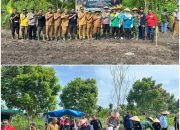 Kapolsek Perhentian Raja Pimpin Giat Program Penanaman Jagung Serentak 1 Juta Hektar Didesa Pantai Raja