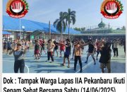 Jaga Kesehatan Fisik dan Mental, Warga Binaan Lapas II A Pekanbaru Ikuti Senam dan Bermain Musik Bersama