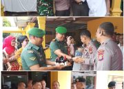 Koramil 06/SH Bersama KIKAV 6/RBT Serbu Polsek Siak Hulu Rayakan HUT Bhayangkara Ke-79