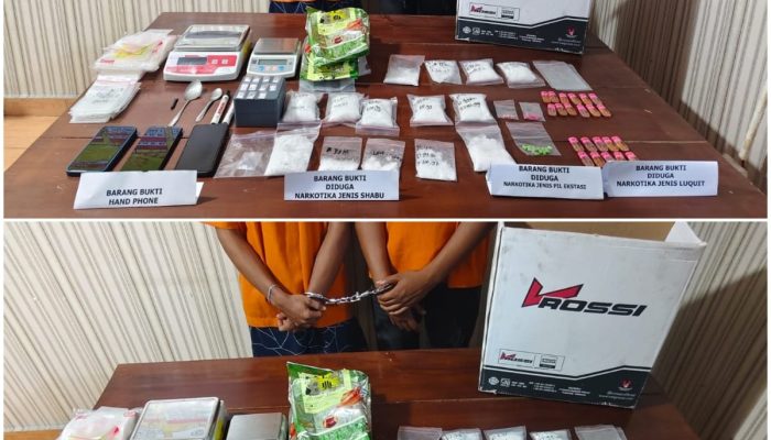 Gerak Cepat..! Tim Opsnal Polsek Siak Hulu Ringkus Dua Pemuda Bandar Narkoba, Sita 1,2 Kg Sabu dan 27 Butir Ekstasi