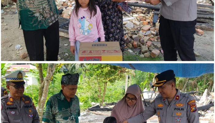 Kapolsek Siak Hulu Salurkan Bantuan untuk Korban Kebakaran di Desa Pangkalan Baru