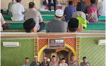 Green Harkamtibmas : Kapolsek Siak Hulu Sampaikan Imbauan Kamtibmas kepada Jemaah Masjid Al Huda Pangkalan Baru