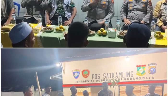 Kapolres Kampar Sambangi Pos Satkamling Perumahan Ginting Malam Hari, Beri Bantuan Dana dan Bibit Pohon untuk Warga Kubang Jaya