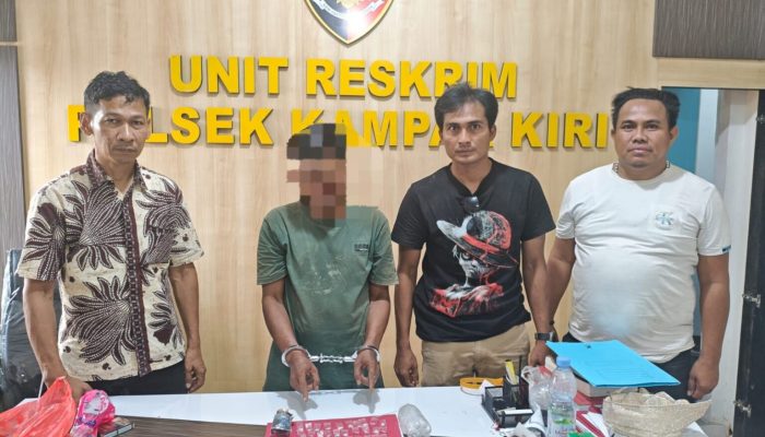 Tim Opsnal Reskrim Polsek Kampar Kiri Amankan 1 Tersangka Inisial ML, Sita BB 10,91 Gram Sabu