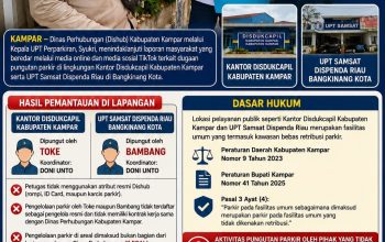 Dishub Kampar Tegaskan Pungutan Parkir di Disdukcapil dan UPT Samsat Tidak Resmi, Minta Dihentikan