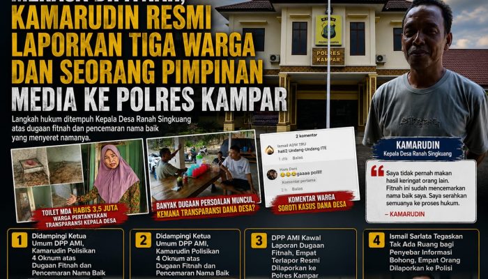 DPP AMI Kawal Laporan Dugaan Fitnah, Empat Terlapor Resmi Dilaporkan ke Polres Kampar