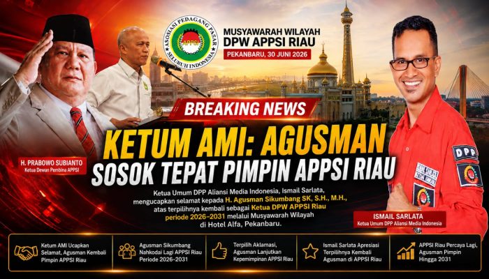 Agusman Sikumbang Nahkodai Lagi APPSI Riau Periode 2026-2031