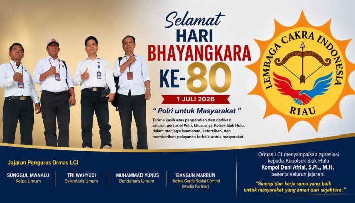 Ormas LCI Apresiasi Polsek Siak Hulu di Hari Bhayangkara ke-80, Tegaskan Komitmen Sinergi untuk Masyarakat