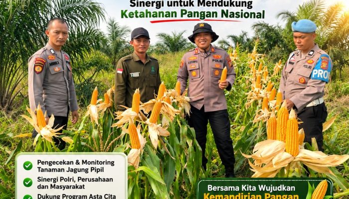 Kapolsek Kerinci Kanan Tinjau Lahan Jagung Pipil, Perkuat Sinergi Ketahanan Pangan Bersama PT MSSP