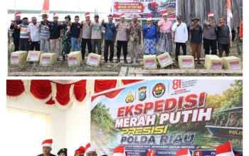 Polda Riau Ekspedisi Merah Putih Presisi, Tanam 810 Mangrove dan Salurkan Bantuan Untuk Masyarakat Pesisir Sinaboi