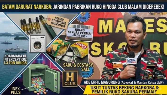 Batam Darurat Narkoba..! Dari Pabrik di Ruko Hingga Brankas Ekstasi HH Club, Ade Erfil Manurung : Negara Tak Boleh Kalah oleh Sindikat 