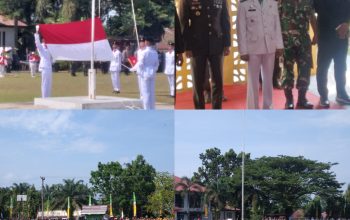 Penuh Khidmat, Camat Siak Hulu Pimpin Upacara Detik-Detik Proklamasi HUT RI ke-81 se-Kecamatan Siak Hulu