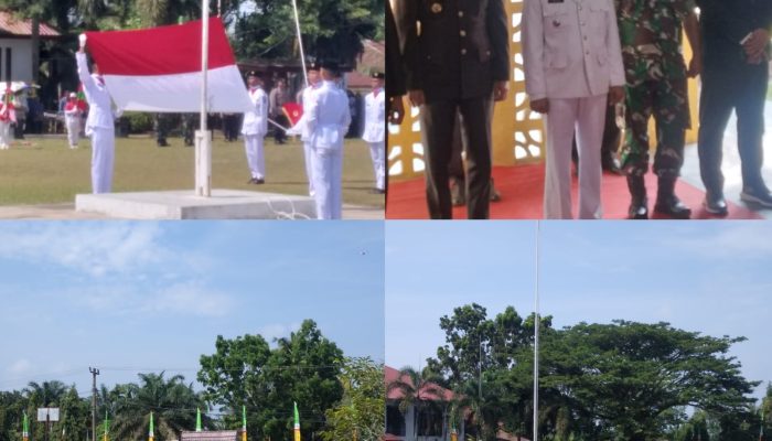 Penuh Khidmat, Camat Siak Hulu Pimpin Upacara Detik-Detik Proklamasi HUT RI ke-81 se-Kecamatan Siak Hulu