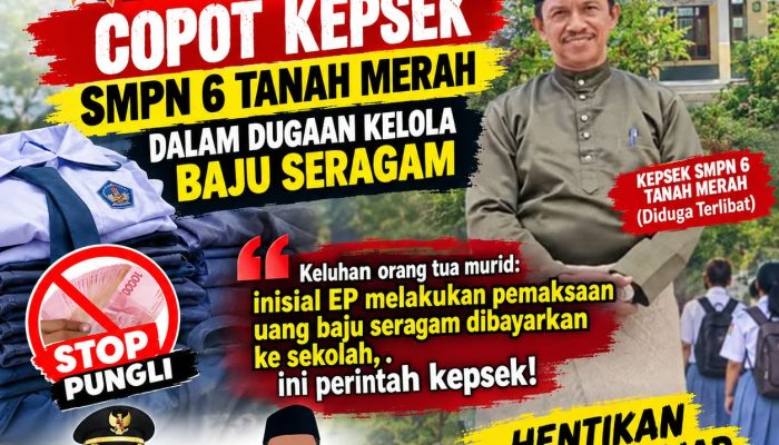 LCI RIAU Minta Bupati dan Kadisdikpora Kab. Kampar Copot Kepsek SMPN 6 Siak Hulu Dalam Dugaan Kelola Baju Seragam