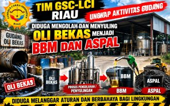 LCI Riau Bongkar Aktivitas Gudang Di Siak Hulu, Diduga Mengolah Dengan Menyuling Oli Bekas Menjadi BBM dan Aspal