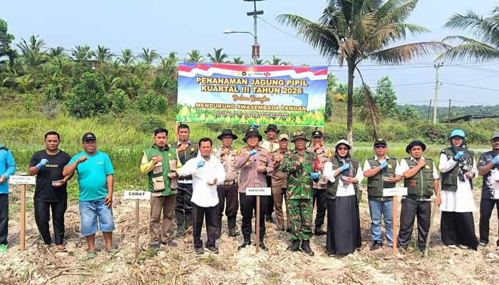 Bersama Wujudkan Ketahanan Pangan, Polsek Kerinci Kanan Bersinergi Tanam Jagung Pipil Kuartal III 2026