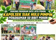 Dukung Program Satu Juta Pohon, Kapolsek Siak Hulu Pimpin Penanaman 50 Bibit Pohon di Pukesmas Pangkalan Baru