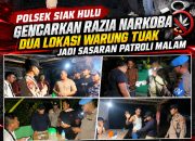 Polsek Siak Hulu Gencarkan Razia Narkoba, Dua Lokasi Warung Tuak Jadi Sasaran Patroli Malam