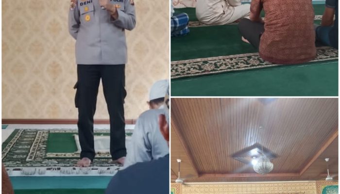 Jumat keliling..!  Kapolsek Siak Hulu Berikan Imbauan Larangan Bully, Peredaran Narkoba dan Larangan Karhutla di Masjid Nurul Huda Desa Tanah Merah