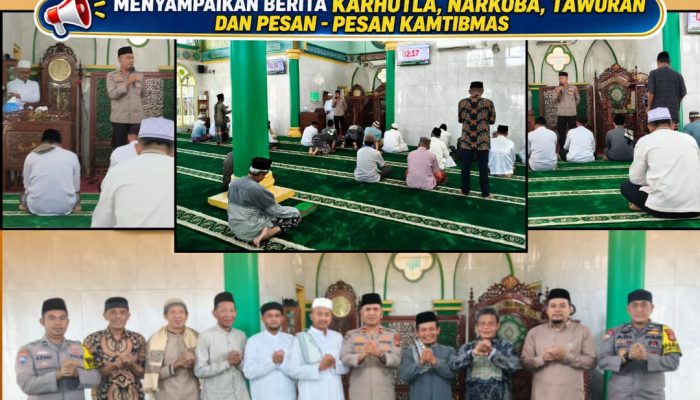 Jumat Keliling, Kapolsek Siak Hulu Ajak Jamaah Masjid Al-Hayah Bersama Cegah Karhutla, Narkoba, dan Tawuran di Wilayah Kecamatan Siak Hulu
